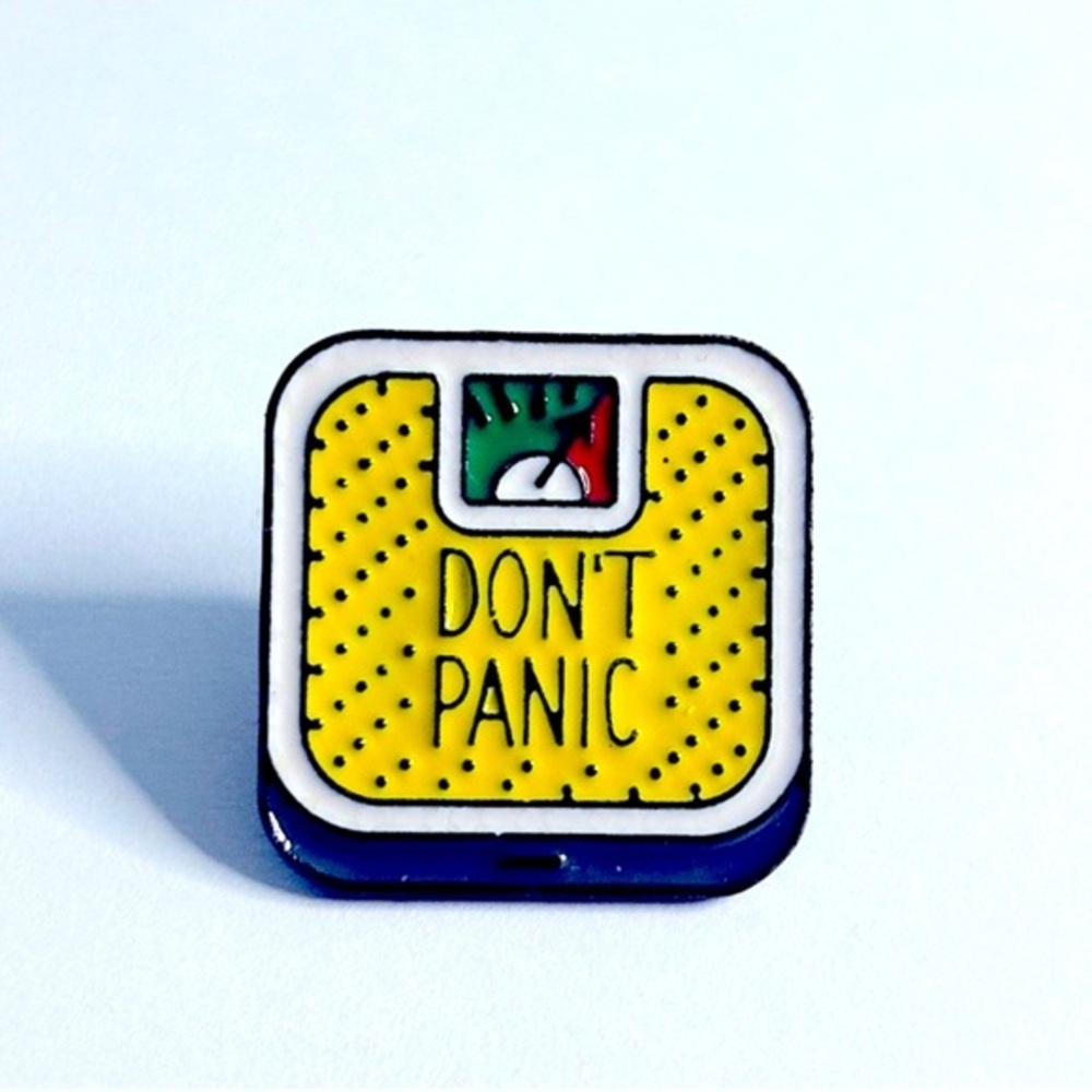 Don't Panic Scale Enamel Pin, NWT